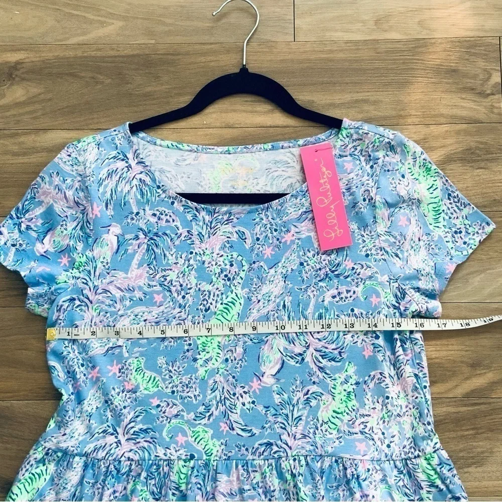 Lilly Pulitzer Geanna Short Sleeve Dress Blue Peri The Turtle Package - Picture 4 of 6